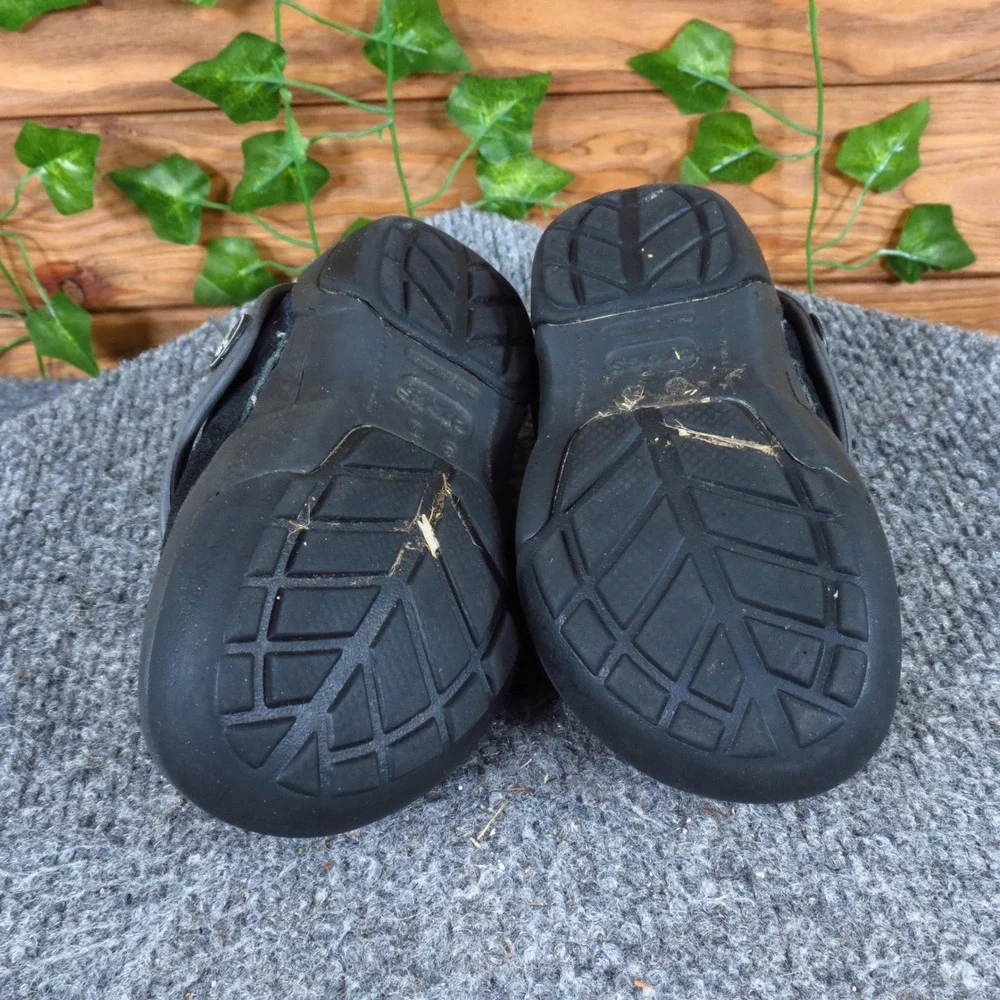 Crocs‎ Dawson Toddler Boys Clog Shoe Size 7 Winter Casual Black Suede Shearling